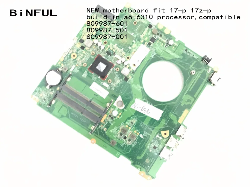 BiNFUL,, товар. DAY22AMB6E0 материнская плата для hp 17-P/17Z-P, ноутбук MAINBOARD.809987-601/809987-001/809987-001