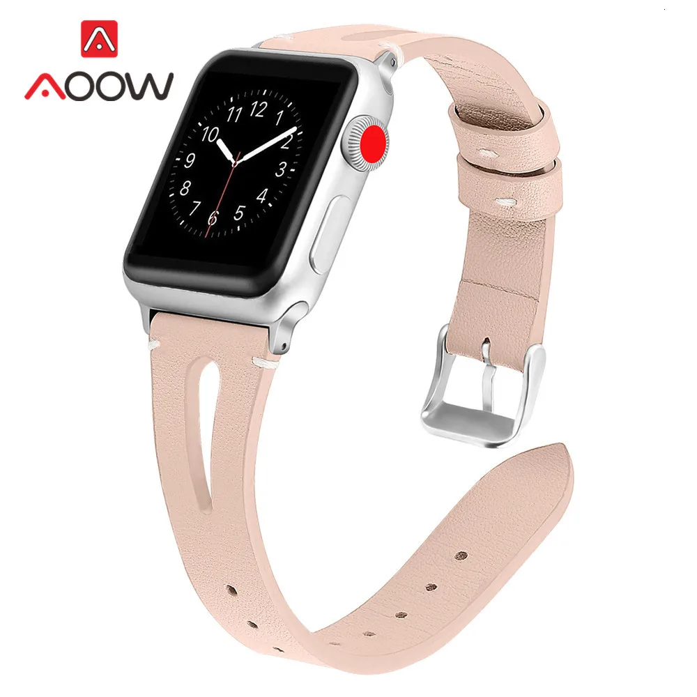 Ремешок из натуральной кожи для Apple Watch 4 40 мм 44 мм 38 мм 42 мм цветочный принт розовое золото мужской женский браслет ремешок для iwatch 1 2 3