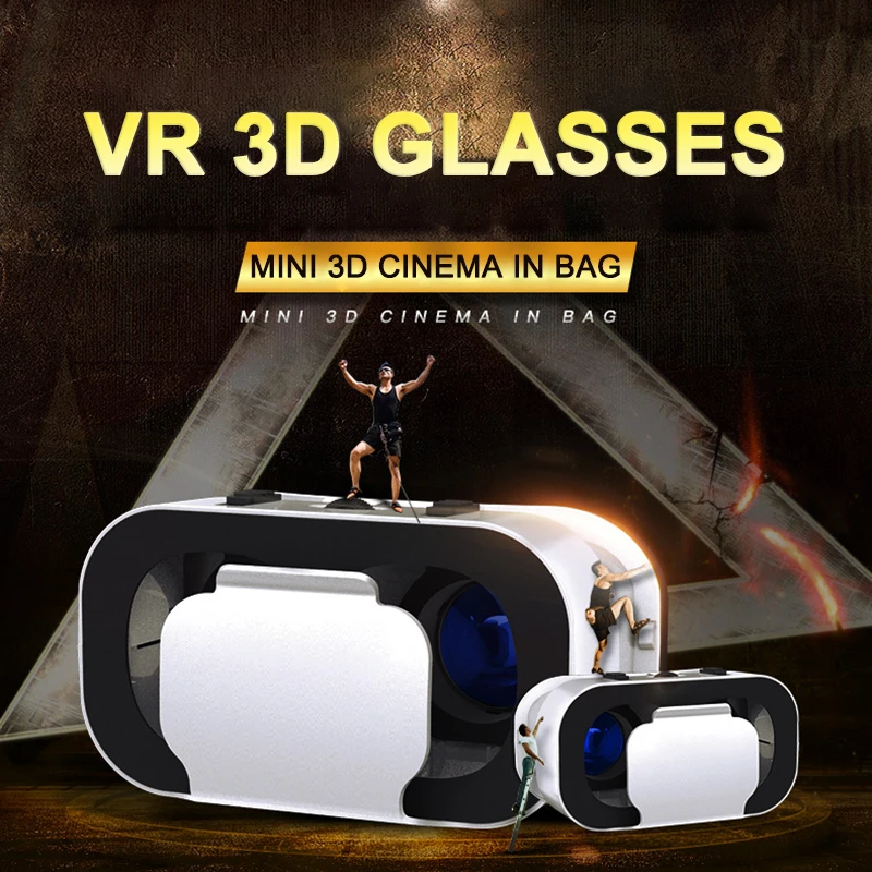 3D VR Glasses Portable Comfortable Cardboard Helmet Virtual Reality Protective Headset Stereo VR For 4-6inch Smart Mobile Phone