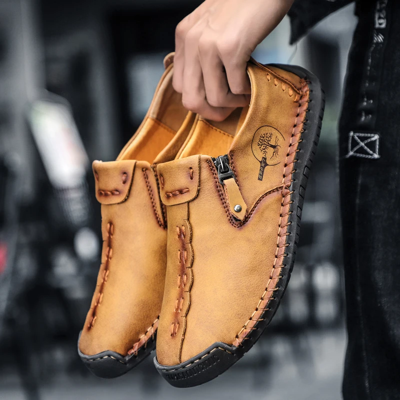 Male Shoes Casual Genuine Leather Loafers Moccasins Slip on