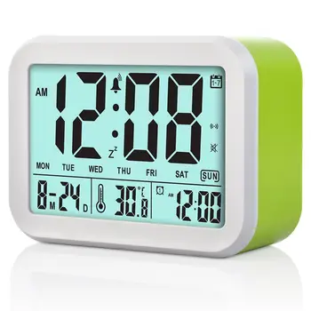 

Digital Alarm Clock Talking Clock 3 Alarms Intelligent Optional Weekday Alarm Noctilucent And Snooze Function Month Date And Tem