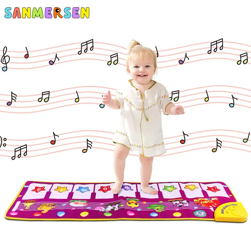 

Children's Music Game Piano Mats Touch Type Developing Electronic Baby Play Crawling Animal Sounds Sings Mat Carpet Toys for Kid