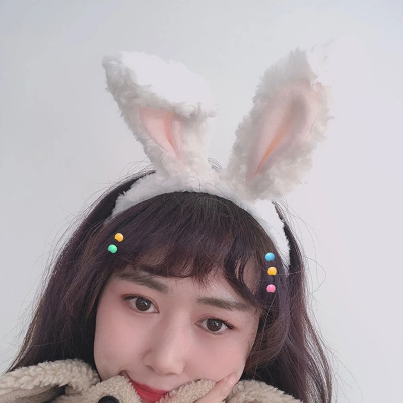 Furry Headband with Bunny Tiger Ears Plush Cartoon Rabbit Hairband Party Performance Theme Costume Hair Accessories