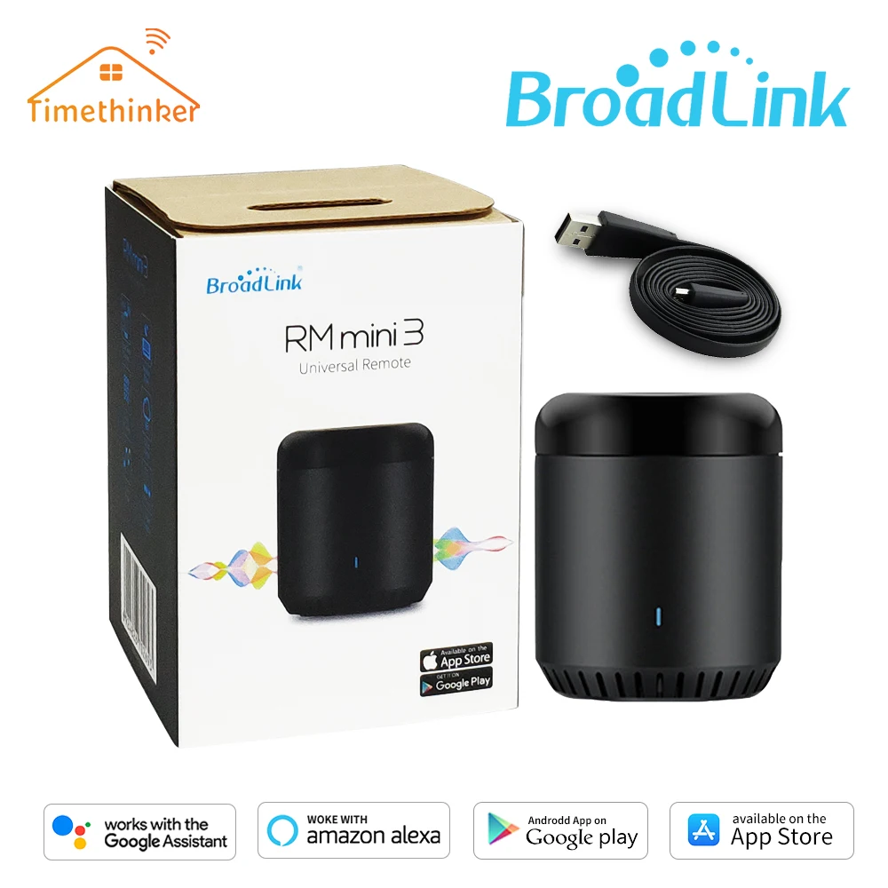 

Broadlink RM Mini3 Universal WiFi IR Remote APP Control TV Smart Home Work With Amazon Alexa Echo Google Home Mini PK For Xiaomi