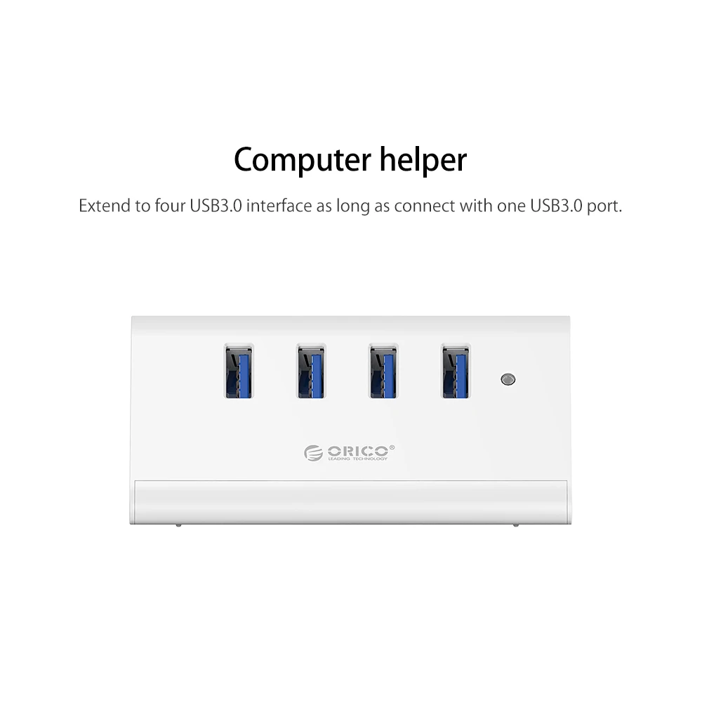 ORICO 5 Гбит/с высокоскоростной мини 4 порта USB 3,0/2,0 концентратор для настольного ноутбука с подставкой держатель для телефона планшетный ПК-черный/белый