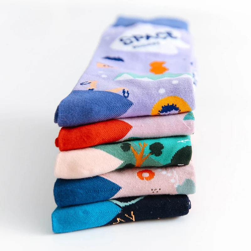 Colorful Creative Socks Women Socks Trend Crew Socks Non-slip Breathable Deodorant Comfortable