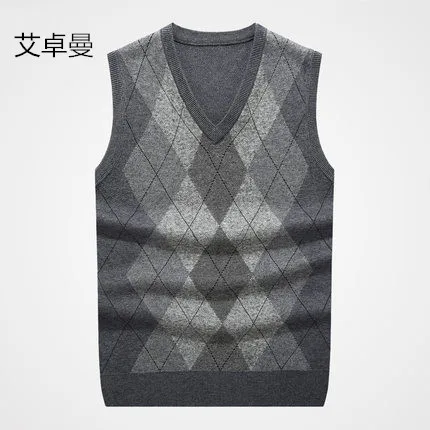 Новинка 2019 мужской вязаный кашемировый жилет осенне зимние мужские утепленные