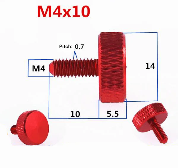 4 шт. алюминиевые винты M4 с плоской головкой и рисунком ананаса|Винты| |