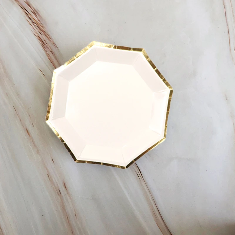 10cm plate 8pcs Одноразовые столовые приборы, вечерние, золотые, белые, бумажные тарелки, соломинки, чашки, набор, для дня рождения, вечеринки, свадьбы, Декор, для детей, для душа, вечерние принадлежности - Цвет: 10cm plate 8pcs