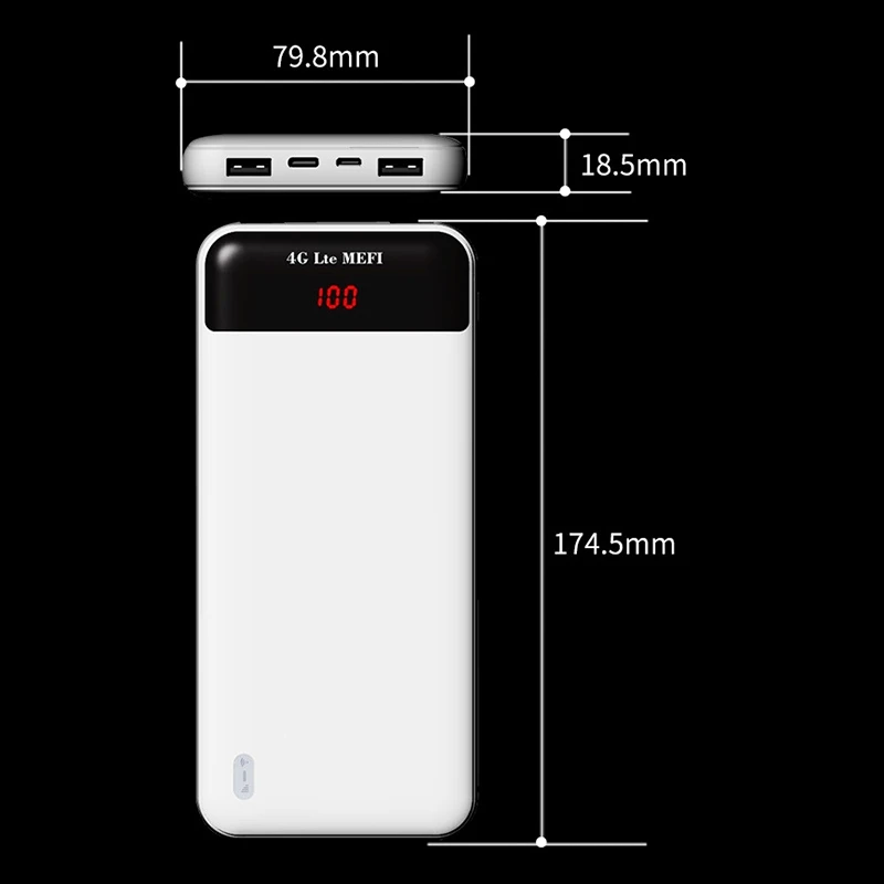 4G LTE MiFi роутер Smart WiFi 150 Мбит/с мобильный до 10 пользователей с 15000 мАч Мобильный банк