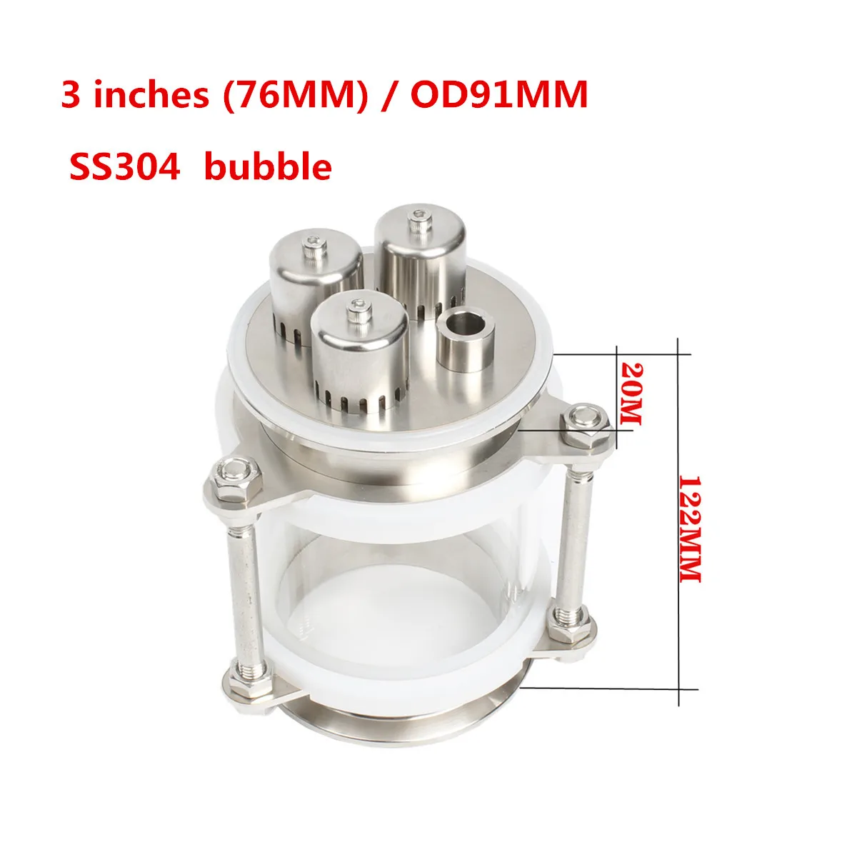 3 дюйма (76 мм)/OD91mmDioptr Dephlegmator Moonshine reflux прицел из нержавеющей стали Тройная лампа