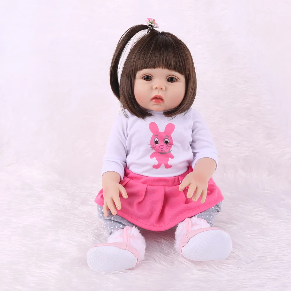 18 дюймов 47 см полный Силиконовый Reborn Baby dollsводонепроницаемая игра игрушки реалистичные Reborn малышка девочка купаться играть живыми Дети Boneca подарок