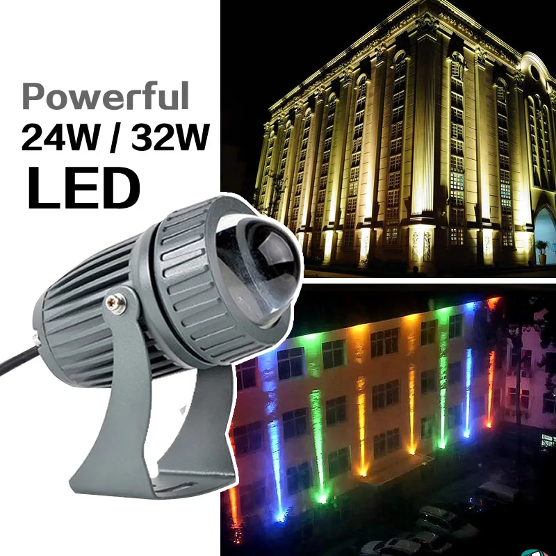 Foco LED Exterior Azul/Verde/Rojo IP65 – Proyector De Jardín Moderno De Aluminio – Ilumina Tu Noche Con Color