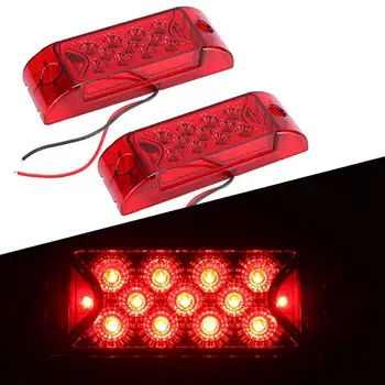 

2Pcs 13 LEDs High Brightness Car Side Lamp Truck Side Red Indicator Light 0.2W 12V/24V Red LED Light