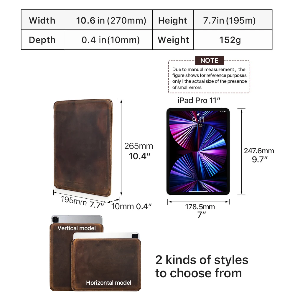 Estojo de Couro Genuíno Família Ipad Air Air 10.9 ° ° 10 ° Geração Capa Pro 11 Ipad 10.5 Ipad ° ° - Imagem 6