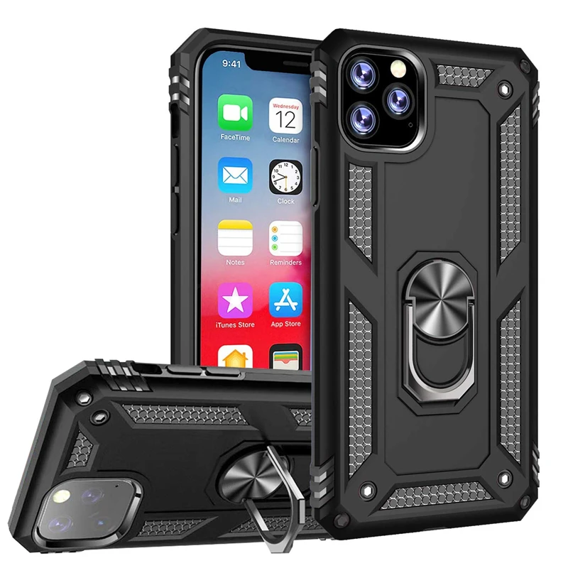 Противоударный бронированный чехол для телефона с подставкой iPhone 11 Pro XR XS Max X 6S 7 8