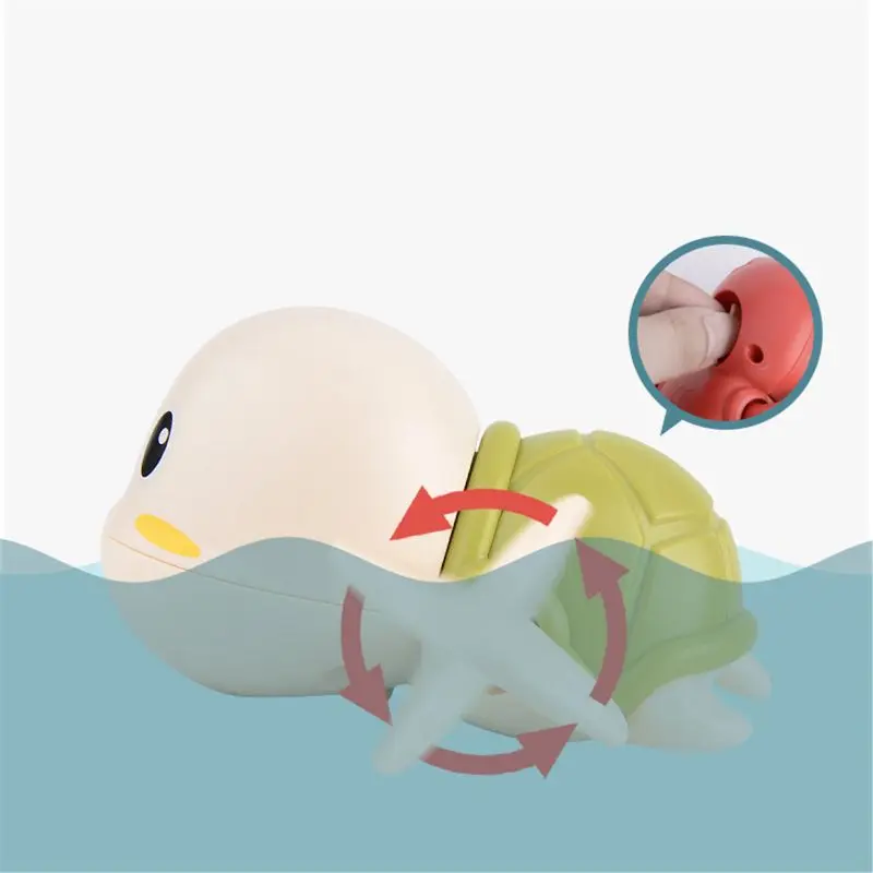 Новые милые Мультяшные морские животные Черепаха классические детские игрушки для купания заводные на цепочке детские пляжные игрушки для купания