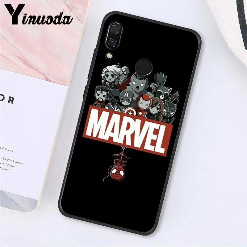 Yinuoda Marvel Мстители логотип Железный человек паук чехол для телефона для Xiaomi Redmi Note 7 5 4 Redmi 5plus 6A Note4 4X A2 A2lite