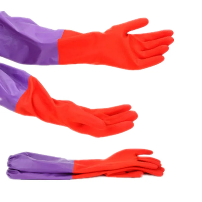 Kitchen Rubber Cleaning Gloves with Warm Lining Household Thickening PU Waterproof Dishwashing Latex Glove Large Apr10 (1)