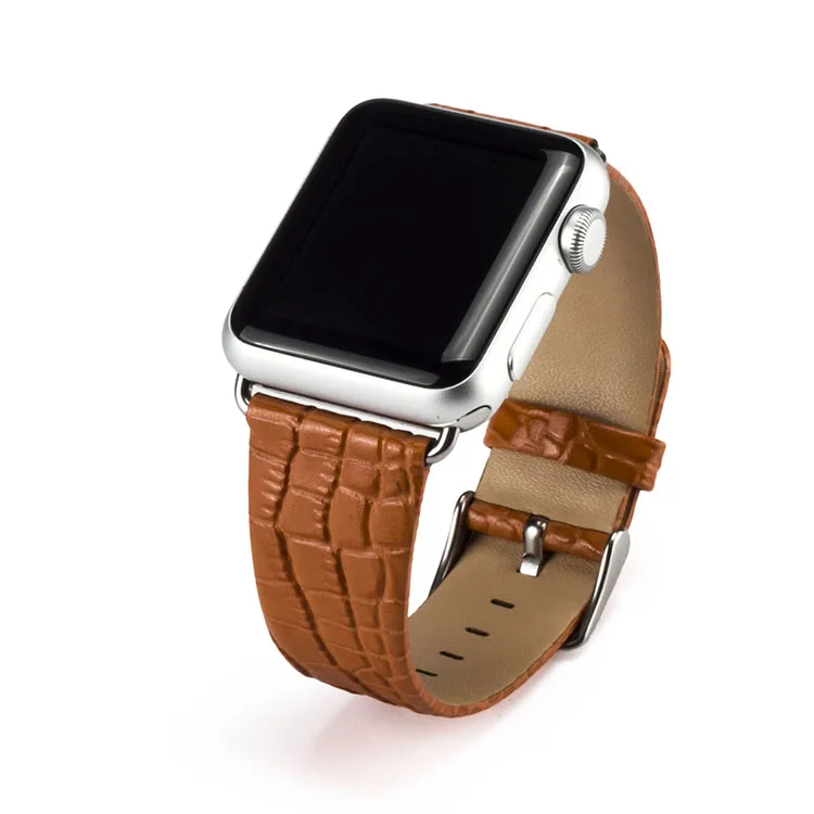 Apple Watch, ремешок 42 мм, 38 мм, 40 мм 44 из крокодиловой кожи кольцо ремешок для наручных часов iWatch, ремешок Спортивные пряжка на ремешке 1/2/3/4/5 с ремешком