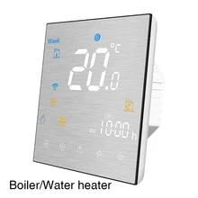 Программируемый термостат Голосовое управление домашний беспроводной WiFi ЖК-дисплей Смарт-приложение детский замок настенный для Alexa Google