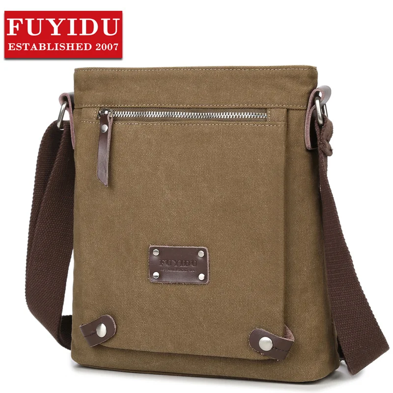 

QC Negative Once Korean-style Fashion Men Canvas Casual Men's Bag Retro Men Shoulder Middle And Large Students Shoulder Bag