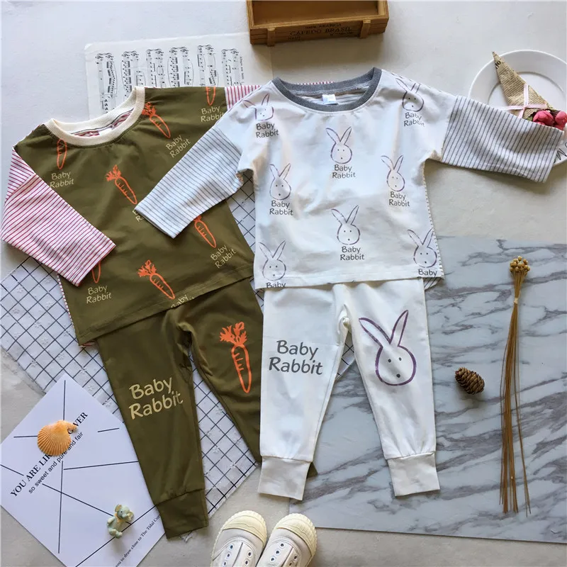 Детская одежда Tonytaobaby из чистого хлопка на осень и зиму комплект домашней одежды |