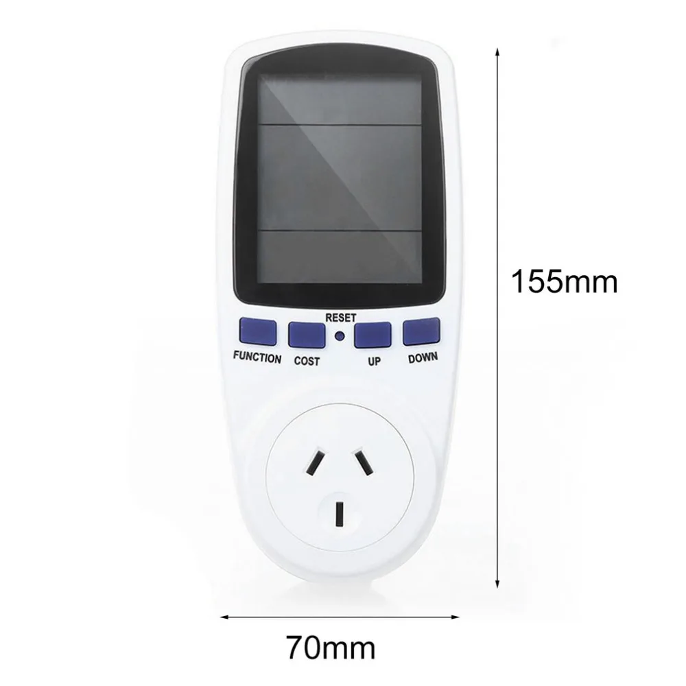 AU Plug 230V 50HZ LCD Energy Meter Voltage Wattage Current Monitor Watt Volt Amp Checker Analyzer Socket Electronic Switch