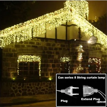 4.6M Led Christmas Light Outdoor Indoor Guirlande String Fairy Light Straat Ijspegel Gordijn Drop 0.4-0.6 M Tuin home Deco 110-220V 4.6M Led Christmas Light Outdoor Indoor Guirlande String Fairy Light Straat Ijspegel Gordijn Drop 0.4-0.6 M Tuin home Deco 110-220V