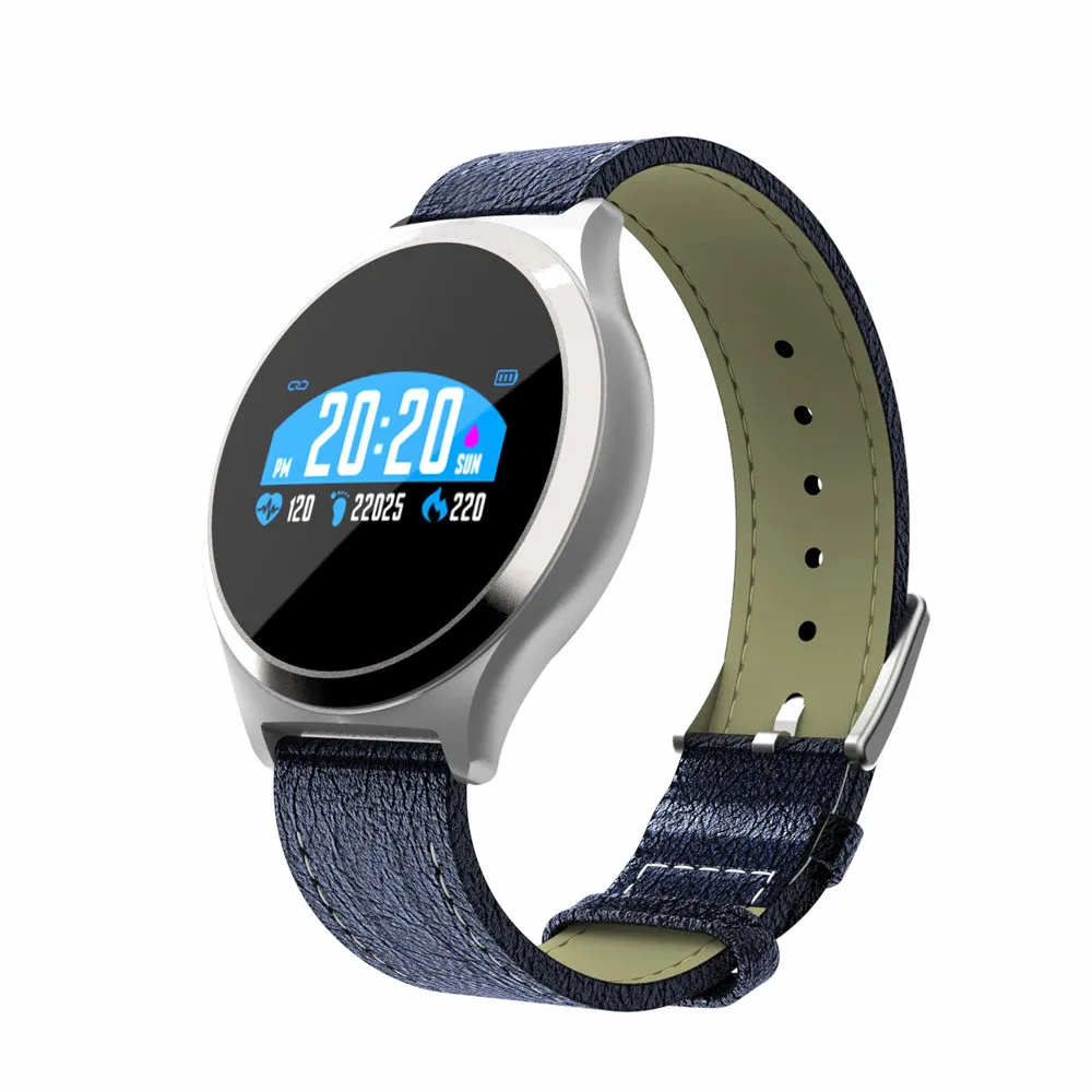 

Fashion Y7 Smart Watch Bracelet With Color Screen Leather Belt Blood Pressure Monitoring Remote Control IP67 Bluetooth Wristband