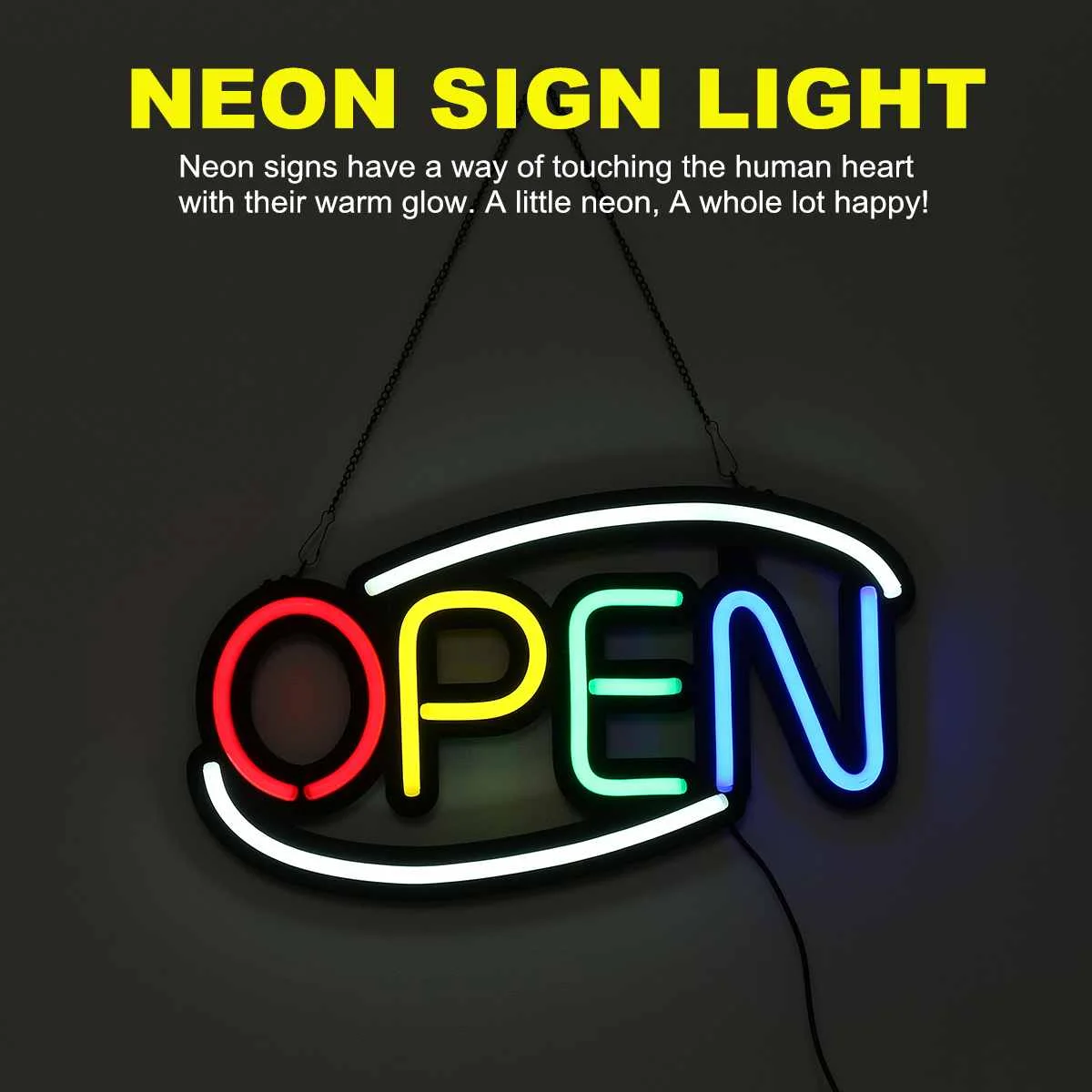 

LED OPEN Neon Sign Light Tube Handmade Visual Artwork Bar Club KTV Wall Decoration Colorful Neon Bulbs Commercial Lighting