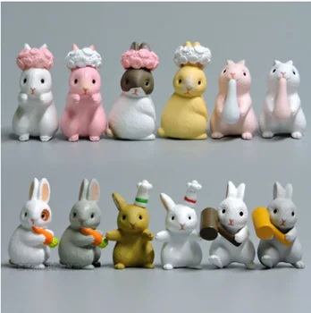 

Micro Rabbit Miniatures Mini Crafts PVC Model Figure Ornament for Home Garden Decoration Home Decor Random Color