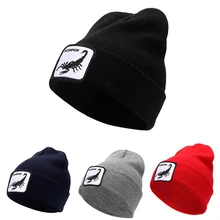 Новинка, Шапка-бини Скорпион, женское теплое зимнее вязание, шапка для мужчин, хип-хоп Лыжная шапочка, шапка унисекс, gorro, Прямая поставка