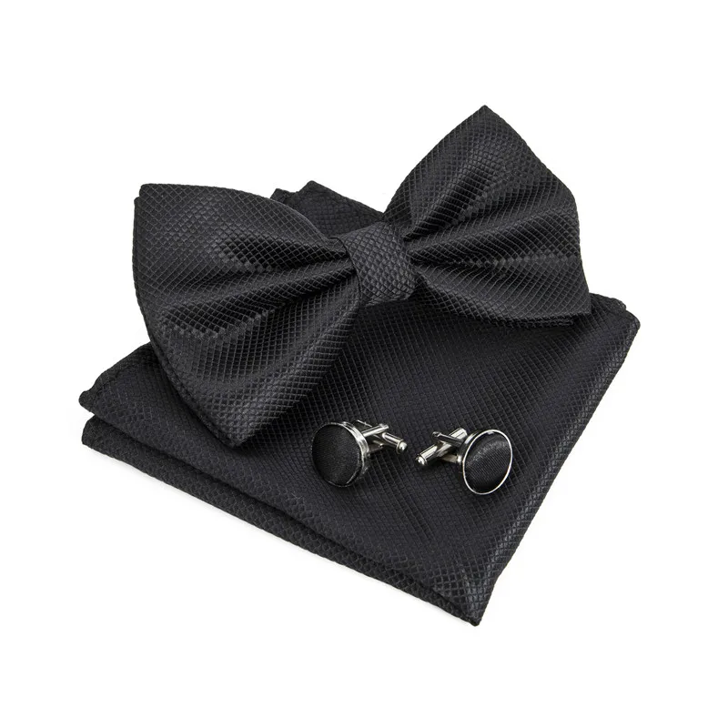 Мужской винтажный Свадебный галстук-бабочка карман квадратный носовой платок набор мужской галстук Setsilk твердый деловой галстук-бабочка