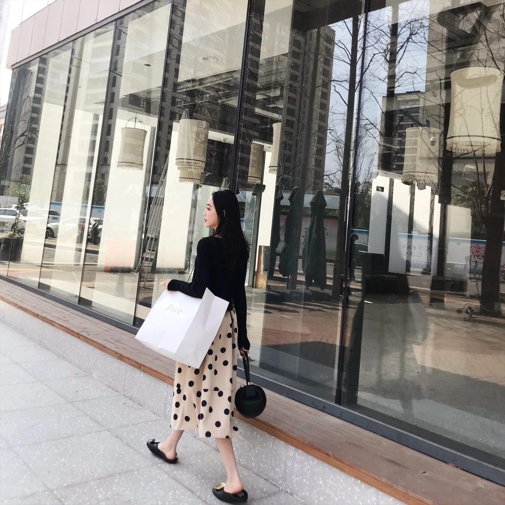 SHENGPALAE Faldas Mujer Moda Новая мода осень-зима юбка Для женщин в горошек, украшенное принтом со Эластичная лента юбки Faldas женские A287