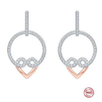 

2020 Fashion Charm Sterling Silver Original 1:1 Copy, Chic Heart-shaped Romantic Fashion Earrings Women Luxury Jewelry Gifts