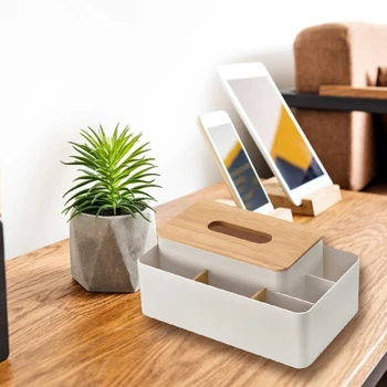 

Tissue Box Remote Control Holder Makeup Cosmetic Storage Box Napkin Paper Container Desk Organizer Decoration Tools