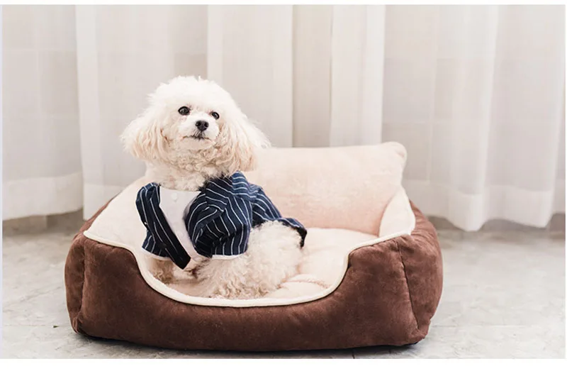Теплый дом для домашних собак хлопковый роскошный диван-кровать для щенка маленький средний матрац для собак съемные аксессуары для будки