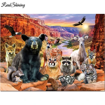 

Wildlife of Grand Canyon full Square Round Drill Mosaic Bear Raccoon Diamond Painting Cross Stitch DIY 5D Full Embroidery F161