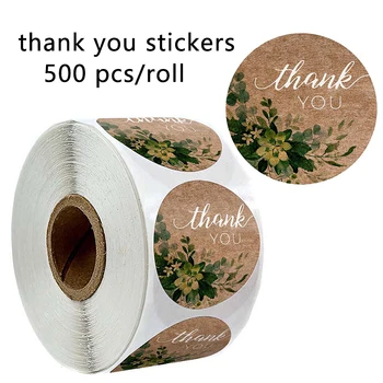 

500 pcs/ roll with thank you sticker seal label handmade custom wedding decoration gift sticker