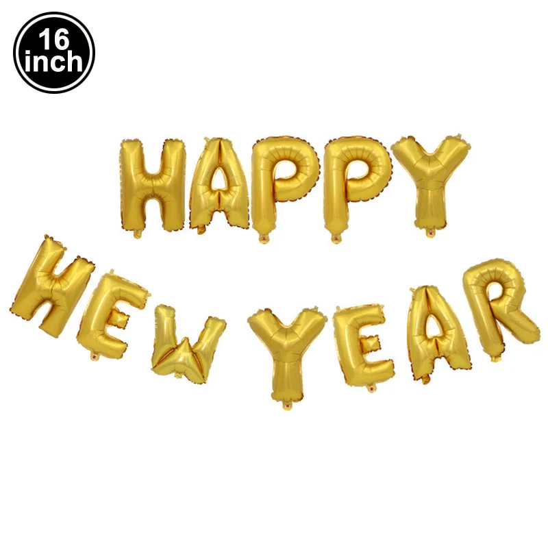HNY Gold Счастливый год золото/ленточная фольга надувные буквы Год Вечерние Декор Navidad счастливый Рождественский шар украшение - Цвет: HNY Gold
