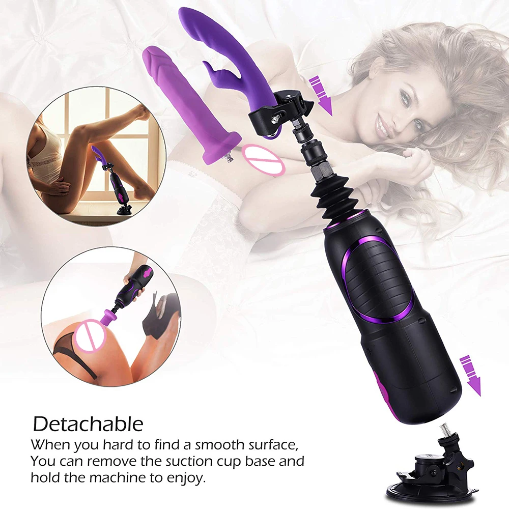G-Spot Vibrator Sex Machine with Suction Cup, Hismith KlicLok Pro Traveler Replaceable Thrusting Dildo with Remote Controller 4