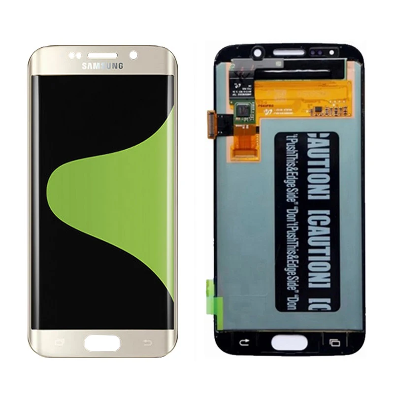 Супер AMOLED 5,1 ''lcd с рамкой для SAMSUNG Galaxy s6 edge дисплей G925 G925I G925F сенсорный экран дигитайзер - Цвет: Gold l No frame