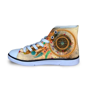 

Aulaygo Girl Shoes For Kids Dream Catchers Pattern Soft Sneakers Summer Autumn Children Comfortable Canvas Casual High Top Flat