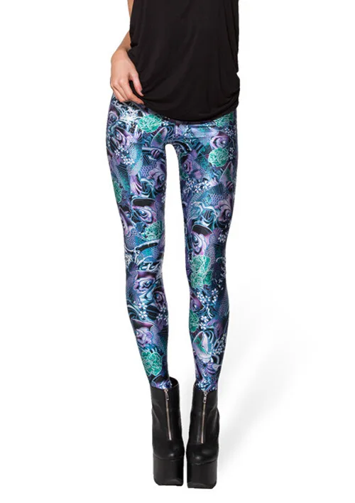 New Cute Dog Leggings Casual Comfortable High Quality Fit Most Size Pants Mid Waist Workout Push Up Leggings Hot Sale - Цвет: Мятный