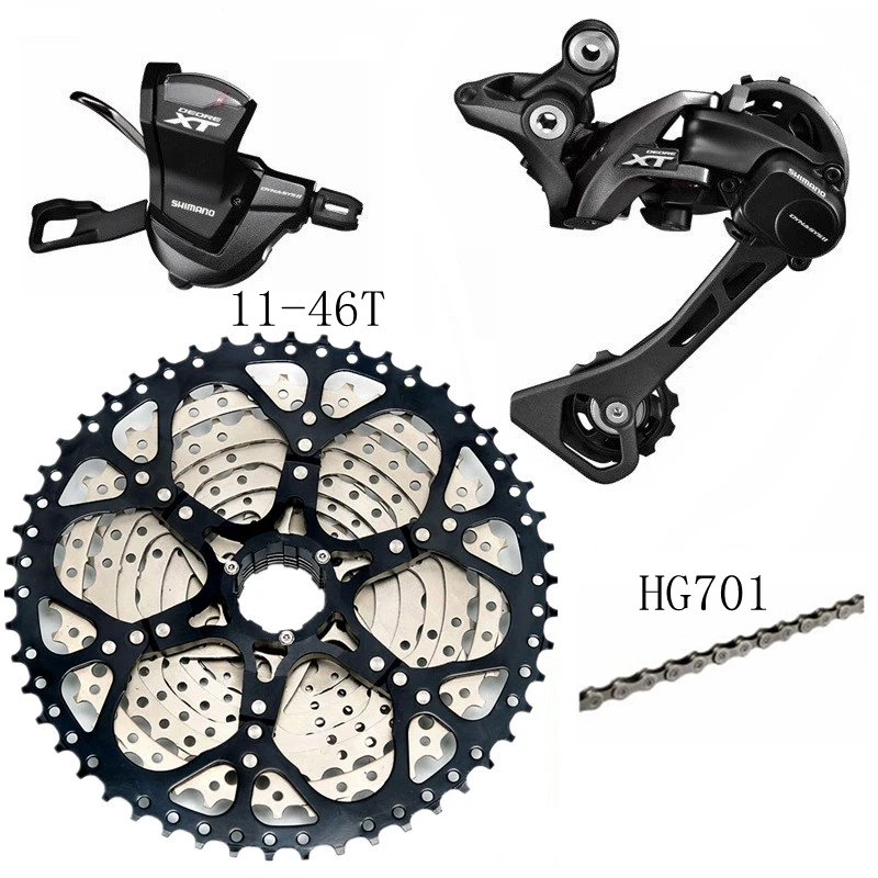 Shimano Deore XT M8000 триггерный переключатель передач+ задний переключатель 11s+ болани кассета 11-46 T/11-50 T/11-52 T+ KMC X11/X11EL цепь - Цвет: 11-46T Shimano HG701