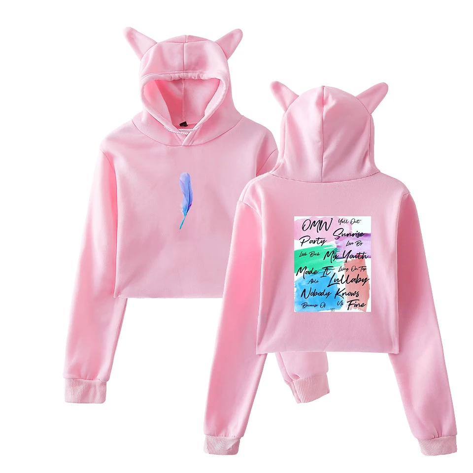 GOT7 короткий кошачий топ толстовки Kawaii пуловер толстовки женские Kpop толстовки короткие толстовки GOT7 толстовки Harajuku сексуальная одежда
