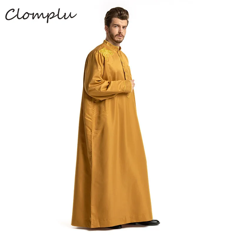 Clomplu мусульманская abaya jubba tobe кафтан индийский арабский Модный узор Исламская одежда дышащая повседневная мужская одежда с длинными рукавами