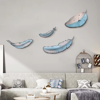 

Northern Europe Feather Wall Decoration Wall Hanging Sofa Background Wall Pendant Ins Room Layout Creativity