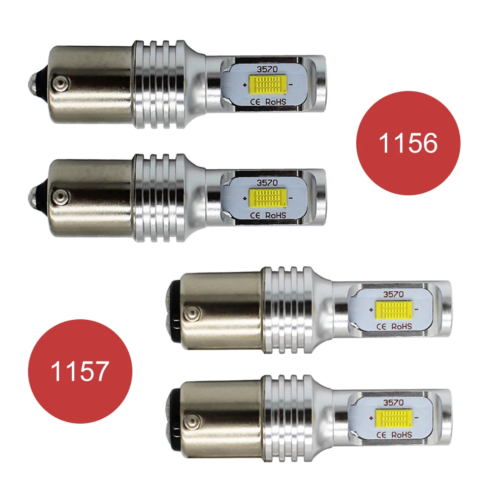 AOSHIKE 2 шт. Автомобильный светодиодный светильник 1156 BA15S 1157 BA15D поворотник обратный светильник 80 Вт 1000LM 6000K 7000K DC 12 В 24 В автомобильная лампа